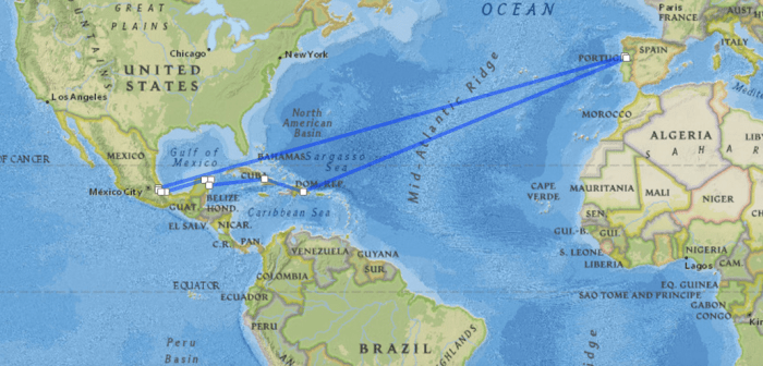 Map cortes hernan cortez voyage mexico hernando exploration route routes spain california explorers aztec he spanish history empire went when