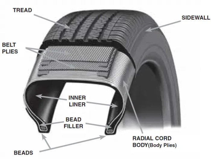 The outermost layer of the tire: