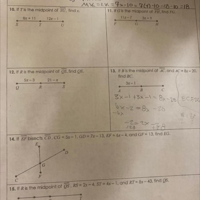 Unit 1 geometry basics homework 2 segment addition postulate