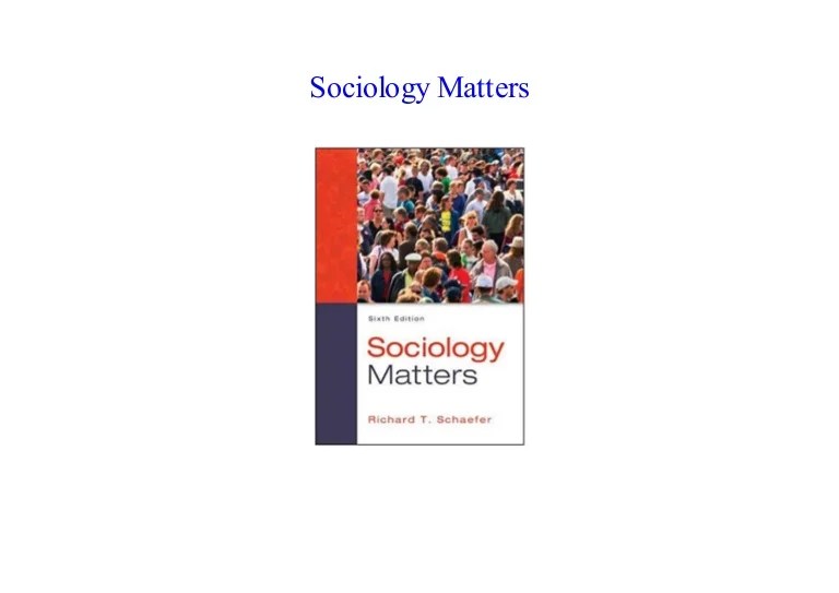 Sociology matters 7th edition pdf